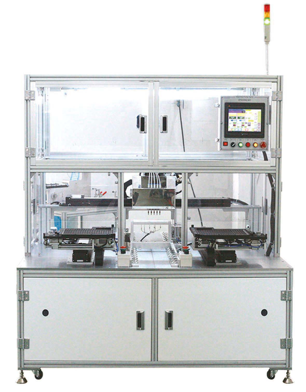 Protect tape sticting machine